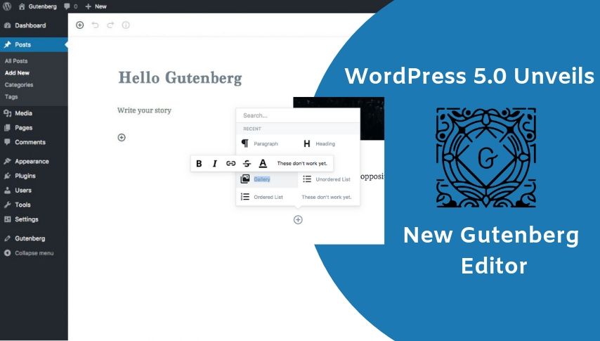 WordPress 5 0 Unveils The New Gutenberg Editor WebAlive