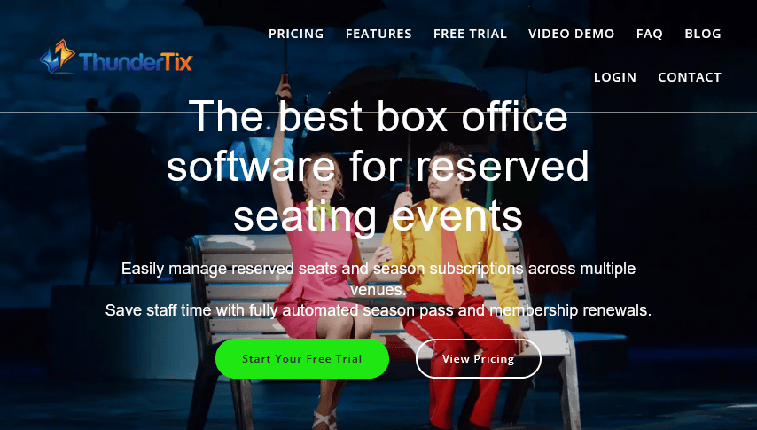 ThunderTix homepage