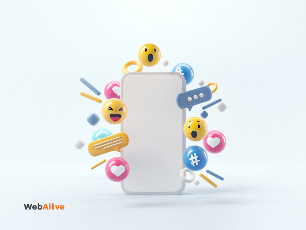 Mobile with social media platforms icon